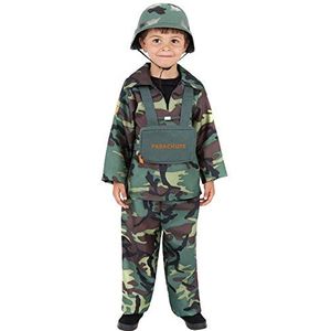 Smiffys Militair jongenskostuum met top, broek en rugzak