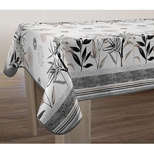 Le linge de Jules Stevia Tafelkleed, vuilafstotend, rechthoekig, 150 x 300 cm, zwart, beige, grijs, ecru