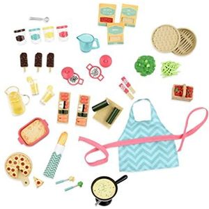 Lori Play Food Mini Cooking Accessories 6 inch poppen - pizza, sushi, dessert - poppenhuis set voor kinderen - 3 jaar + - Gourmet Market, LO37100Z, meerkleurig