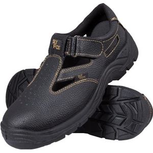 Ogrifox OX-SLX-SB werkschoenen voor heren en dames, sandaal, veiligheidsschoenen, ISO EN20345, zwart/goud, maat 42