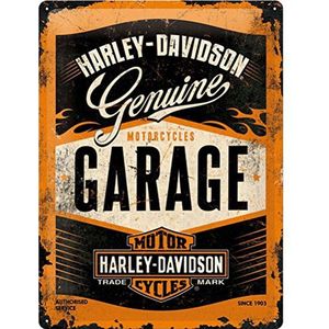 Nostalgic-Art Vintage Harley-Davidson Garage bord - cadeau-idee voor motorfans, metaal, retro design ter decoratie, 15 x 20 cm