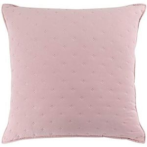 Douceur d'Intérieur, Kussensloop + inzet 60 x 60 cm microvezel tweekleurig Mellow Chic roze/wit, 100% polyester