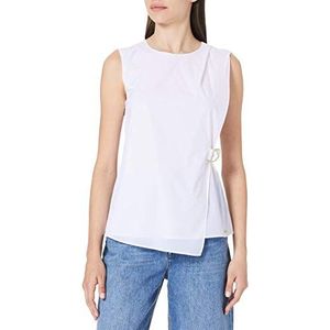 Armani Exchange asymmetrische blouse voor dames, Optisch wit.