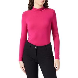 Gerry Weber Dames T-shirt met lange mouwen met geplooide schildpad lange mouwen 1/2 kleur effen roze 38, Roze