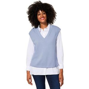 Street One Dames T-Shirt Neck Mid Sunny Blue, 40, Mid Sunny Blue