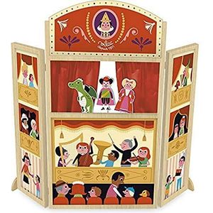 Vilac - Houten speelgoed - Mijn mooie Ingela P.Arrhenius Theater - Opvouwbaar poppentheater met 3 kartonnen poppen - h: 115cm - vanaf 3 jaar - 7756 Veelkleurig