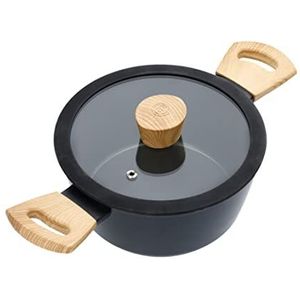 Steelpan 24 cm met glazen deksel