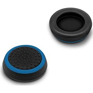 mumbi 2 stuks siliconen beschermdoppen, compatibel met PS5 PS4, anti-slip eindkappen, Joystick Thumb Grip zwart-blauw