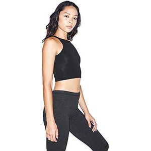 American Apparel Dames katoenen spandex mouwloos crop top, zwart.