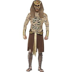 Smiffys Farao Zombie kostuum voor volwassen mannen, tabard, armbanden en hoofdtooi, Doom, Halloween, M, 40097