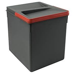 Ecuca vuilnisemmer, recyclingvakken, voor snijbasis Afvalemmer. H266 (1x15L) grijs