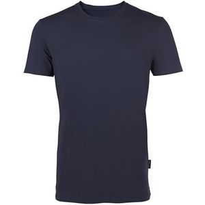 HRM Luxe heren T-shirt met ronde hals, hoogwaardig T-shirt, ronde hals van 100% biologisch katoen, basic T-shirt wasbaar tot 60 °C, hoogwaardige en duurzame herenkleding, marineblauw, S, Navy Blauw