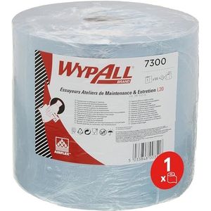 WypAll L20 2-laags industriële reinigingsdoekjes, 1 rol met 500 doekjes, blauw 7300