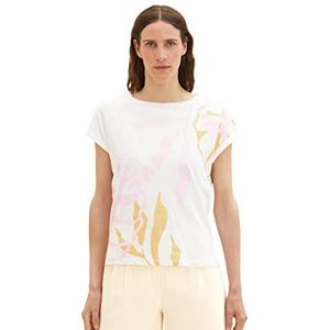 TOM TAILOR T-shirt à motifs pour femme, 10315 - Whisper White, XL