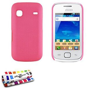 Muzzano Harde hoes voor Samsung S5660 [Le Pika Premium] [roze] + stylus en reinigingsdoek van Muzzano® - ultieme bescherming voor uw Samsung S5660
