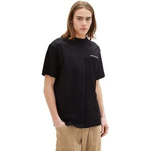 Tom Tailor Denim T-shirt voor heren, 29999, zwart, maat S, 29999, zwart