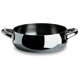 Alessi Mami Braadpan van roestvrij staal 18/10, zilverkleurig, Ø 28 cm