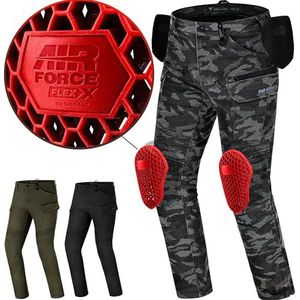 SHIMA Giro 3.0 Motorbroek voor heren met Airforce-beschermers, goedgekeurd en precies passend, van textiel, urban cargo, kniebeschermbroek, elastisch, geventileerd, zomerkleding (heren