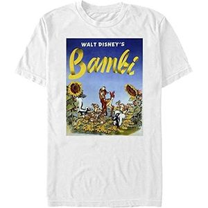 Disney Bambi Sunflowers Organic Short Sleeve T-shirt, wit, M, Weiss