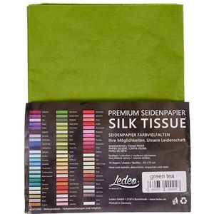 Hoogwaardig zijdepapier - 10 vellen (50 x 75 cm) - kleur naar keuze (groene thee)