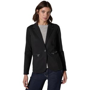 Cecil B212368 Piqué blazer voor dames, zwart.