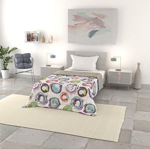 Basic Zomerdekbed van microvezel, bedrukt, 200 x 240 cm, Cerchi Astratti