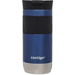 Contigo Byron 2.0 Thermosbeker van roestvrij staal met snapseal-sluiting, 100% lekvrij, vaatwasmachinebestendig, BPA-vrij, tot 6 uur warm, 470 ml, blauwe hoorn