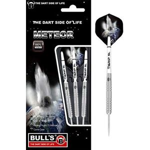 BULL'S Meteor Mt7 stalen dartpijlen, zilver/wit, 24 g