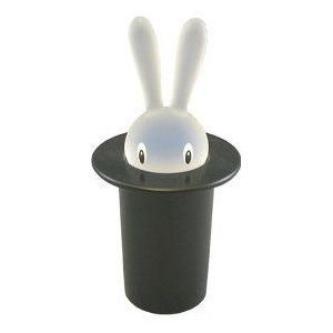 Alessi Magic Bunny ASG16 B Design tandenstokerbox van thermoplastisch hars, zwart