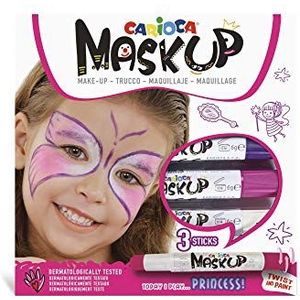 Carioca Mask Up Princess, make-upset voor kinderen, huidmake-up, ideaal voor Kerstmis, Halloween, carnaval en feesten, 3 kleuren en 2 tutorials, dermatologisch getest