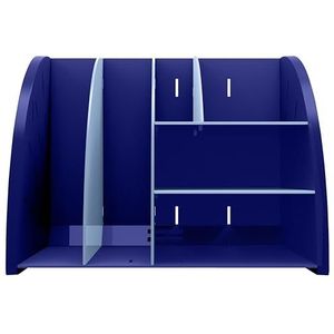 Exacompta - Réf. 394202D - 1 ORGANISEUR de bureau, Organizer Bee Blue, accessoire de bureau multifonctionnel 6 compartiments A4, A5, A6 vertical/couché - Prof 36 x l29,5 x h6cm, bleu marine/bleu clair