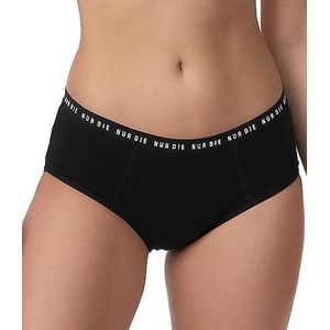 Nur Die Noblood Menstruatie-ondergoed, volledig geregeld van biologisch katoen, normale bloedingslip zwart, XL dames, zwart, XL, zwart.