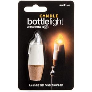 SUCK UK | Flessenkaarsen | Led-kaarsen op batterijen | USB oplaadbaar licht | Drijvende wijnfleskaarsen | Vlamloze kaarsen | USB-binnenverlichting en ledlamp |