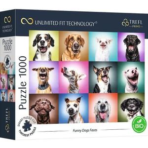 Trefl Prime - Puzzels UFT Funny Dogs Faces – 1000 stukjes, dik karton, biologisch, eco, grappige honden, portretten van honden, dieren, entertainment voor volwassenen en kinderen vanaf 12 jaar