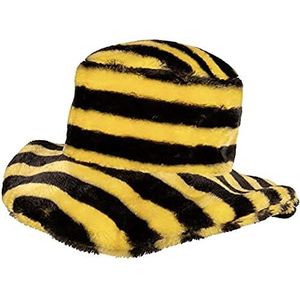 Boland 36050 - Bijen geel zwart pluche hoed strepen honing button maja kostuum carnaval themafeest 36050