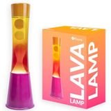 Fisura - Lavalamp met roze en oranje kleurverloop. Roze basis, kleurverloop glas en oranje deksel. Ontspanningseffect lamp. Met reservelamp. 11 cm x 11 cm x 39,5 cm
