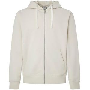 Pepe Jeans Sweat à capuche zippé Joe pour homme, Beige (blanc ivoire), L