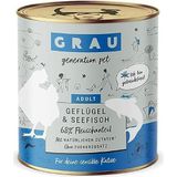 Grau – L'original – Nourriture humide pour chats – volaille et poisson de mer, 1 paquet (1 x 800 g)