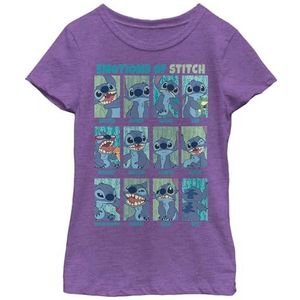 Disney Lilo & Stitch - Stitch Emotion Short Sleeve T-shirt voor meisjes, Paarse bessen