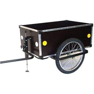 ROLAND Jumbo fietskar transportbox voor lasten met diepe dissel (D), koppeling, staal, hout, weerbestendig