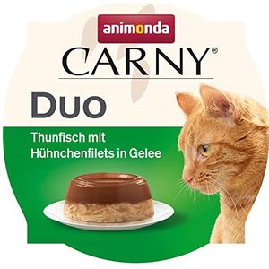 animonda Carny Adult Duo Kattentraktatie met gelei-kipfilets, voedingssupplement voor volwassen katten, natvoer voor katten, suiker- en sojabonenvrij, 24 x 70 g