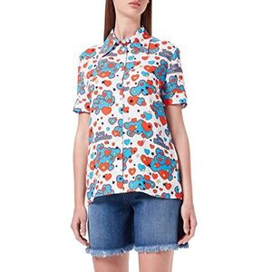 Love Moschino hemd dames, wit, blauw, geel, rood, zwart