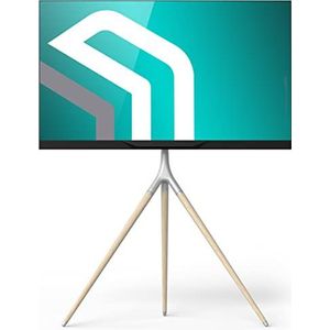 ONKRON TV-statief voor 32 ""-65"" LCD/LED/OLED/QLED/Plasma TV-standaard 360° draaibaar en in hoogte verstelbaar Vesa max. 400 x 400 mm en max. gewicht 35 kg wit