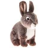 Pluche konijn / haas knuffel zittend 21 cm - pluche knuffel hazen / konijnen