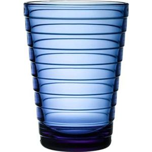 Iittala Aino Aalto 1066653 Lot de 2 verres passent au lave-vaisselle Bleu outremer 330 ml