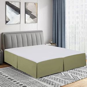 Cathay Home Jupe de lit plissée en microfibre brossée double, facile à installer, ultra douce, résistante à la décoloration et aux plis, sauge, lit simple