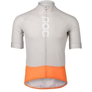 POC M's Essential Road Logo T-shirt voor heren, Grijs Zink Oranje