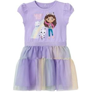NAME IT Nmfmaud Gabby Ss Tule Dress Sky Tule Jurk Meisjes (1 stuk), Lila.