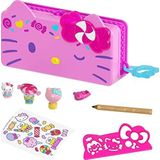 HELLO KITTY Sanrio Hello Kitty etui en accessoires snoep carnaval met 2 figuren, gum, liniaal, potlood en stickers, kinderspeelgoed, GVC41
