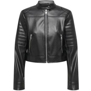 ONLY Onlsaramy Faux Leath Moto Jacket Cc Otw Damesjas, zwart., L